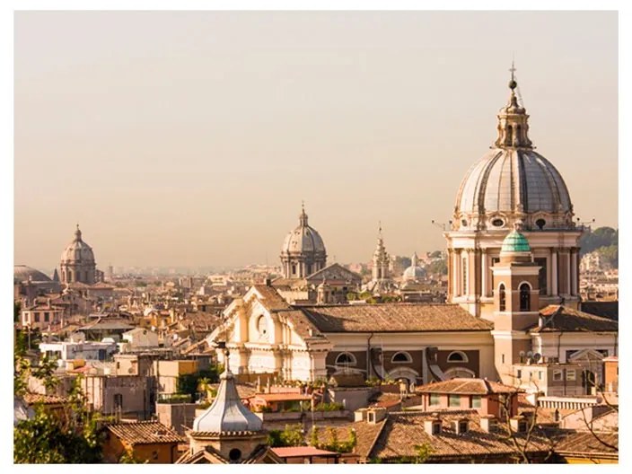 Fotomurale  Roma e vista a volo d'uccello  Colore Beige, Dimensioni e Misure 250x193