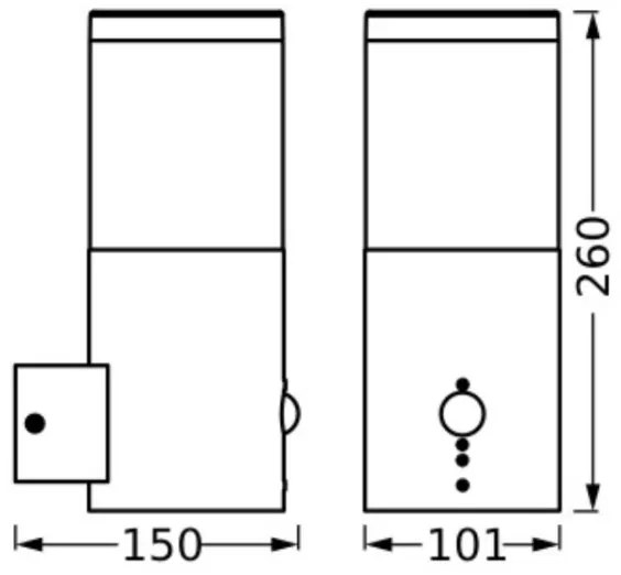 Ledvance - Applique da esterno con sensore EBRO 1xE27/20W/230V IP44