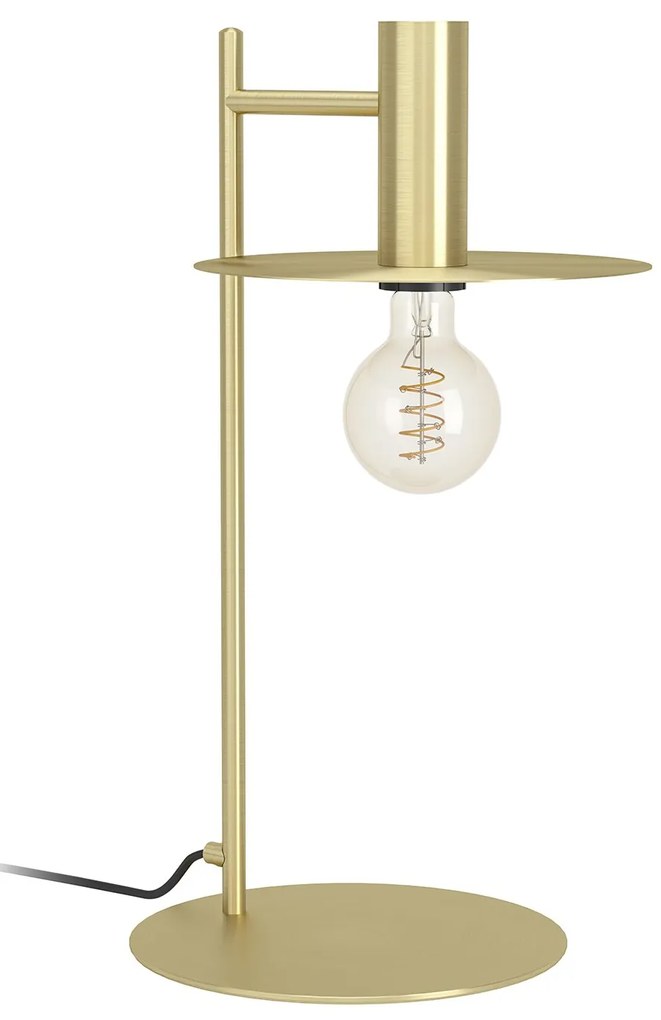 Lampada Da Tavolo Moderna Escandell Acciaio Ottone Spazzolato 1 Luce E27