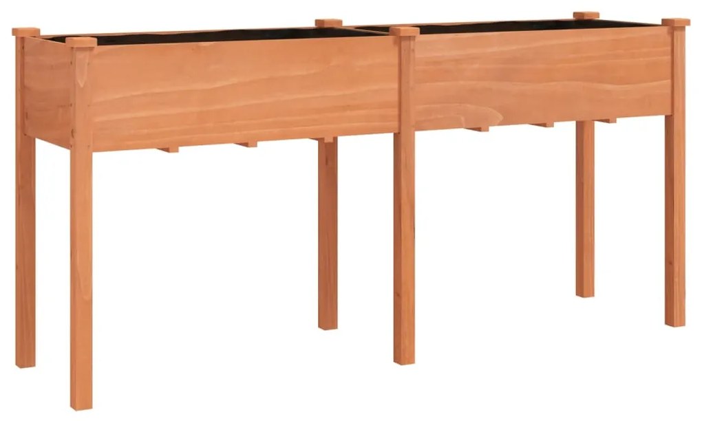 Fioriera con Fodera Marrone 161x45x76cm Legno Massello di Abete