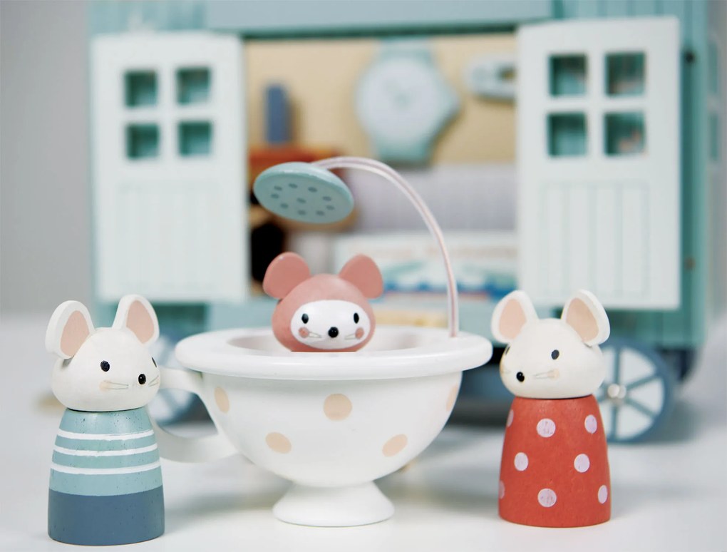 Tender Leaf - Carrozzone in legno con topolini