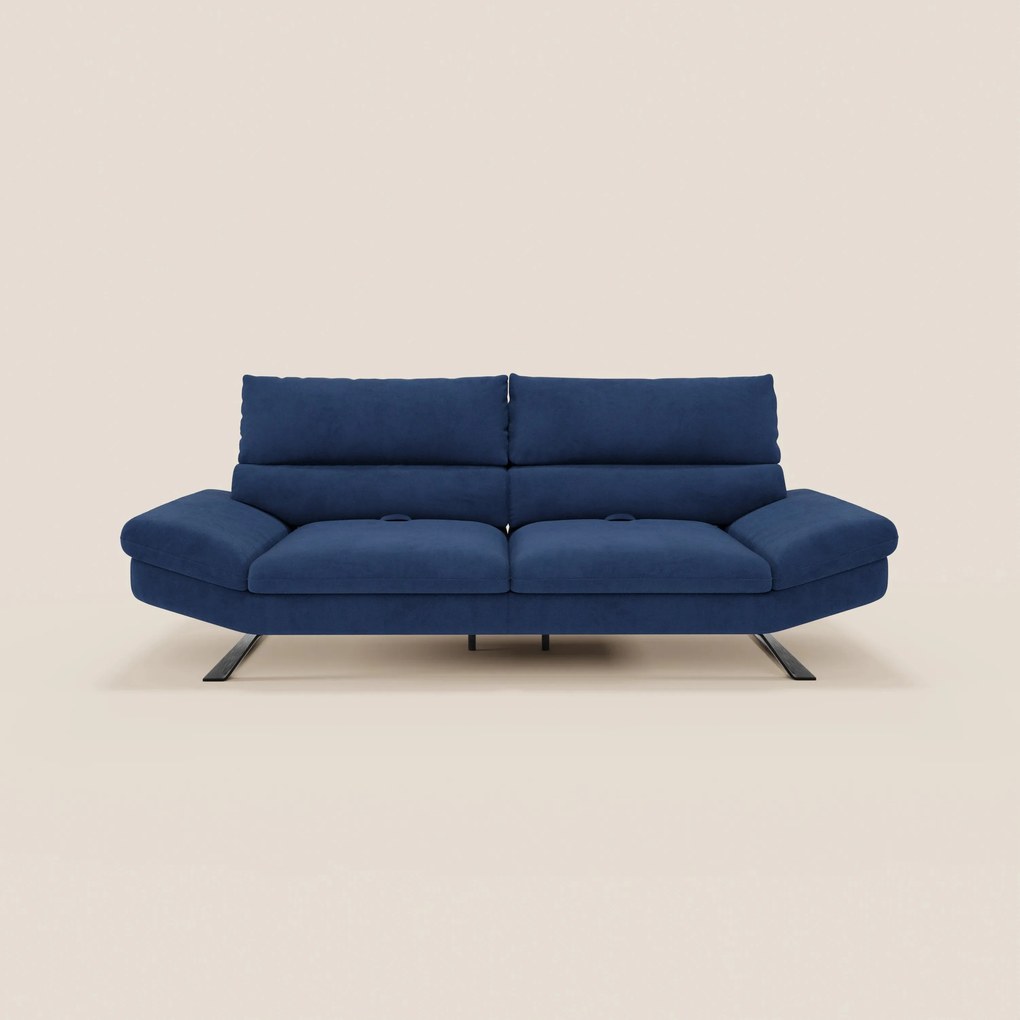 Eclipse Divano dal design moderno 2 e 3 posti con schienali traslanti - piedini alti in elegante microfibra smacchiabile T11