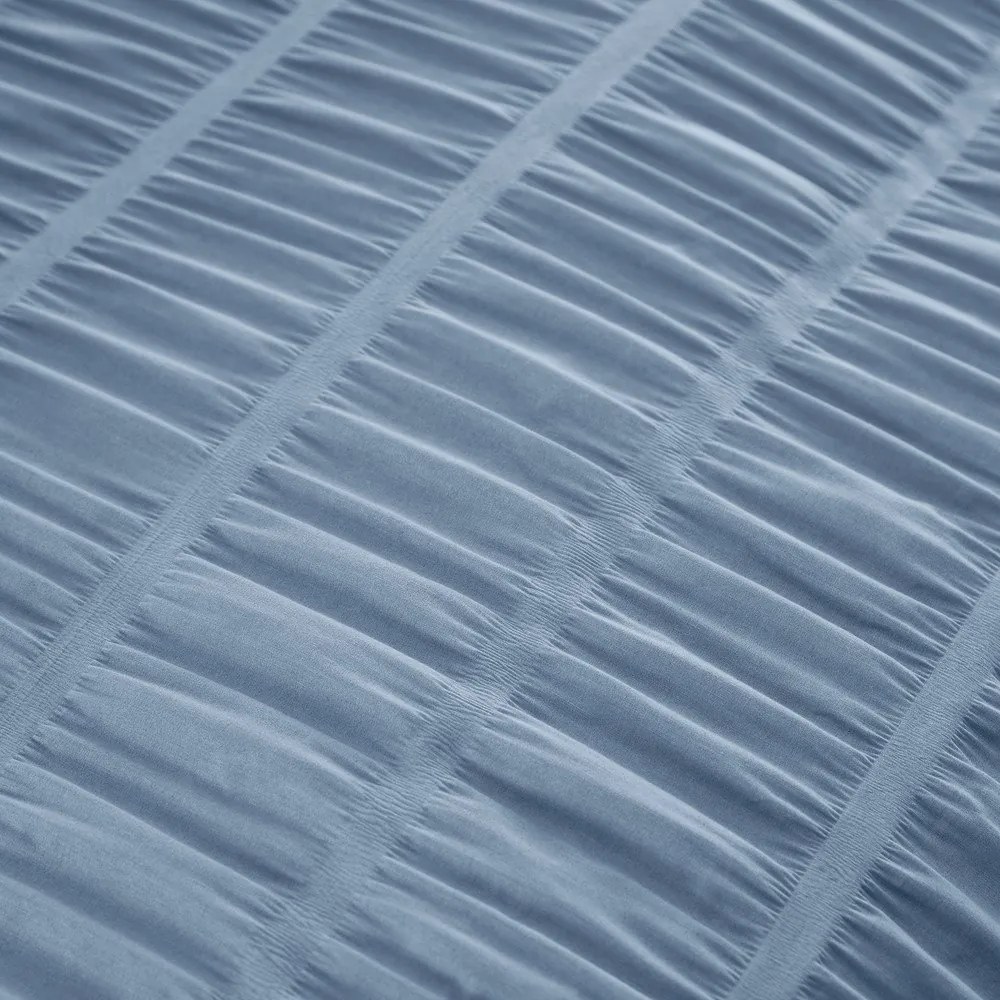 Set copripiumino e federa blu in crêpe per letto matrimoniale e per letto esteso 230x220 cm Seersucker – Catherine Lansfield