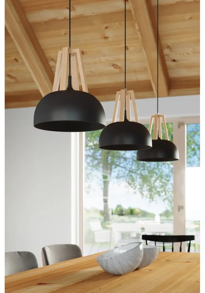 Apparecchio a sospensione nero e beige Olla - Sollux