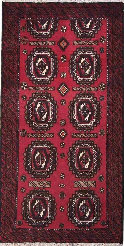 Beluch Tappeto 180x100 Rosso (Iran) Annodato A Mano