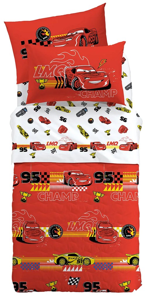 Copriletto Trapuntato Singolo Cars Disney, in cotone CALEFFI