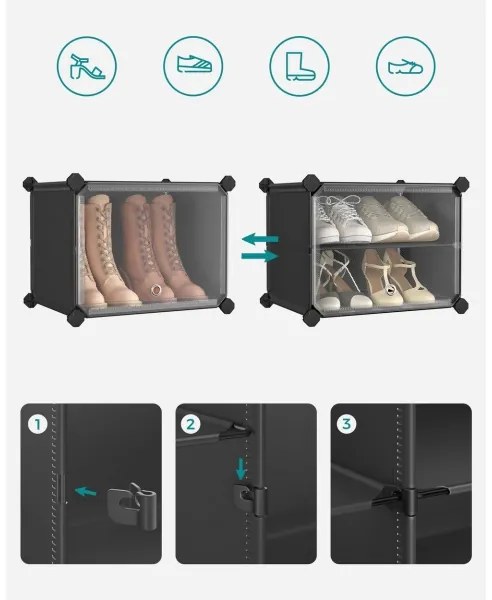 Scaffale modulare con scomparti BOXIFY, nero