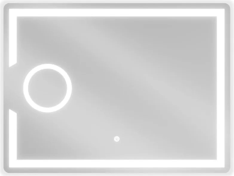 Mexen Onyx specchio da bagno retroilluminato con specchio cosmetico 80 x 60 cm, LED 6000K, antiappannamento