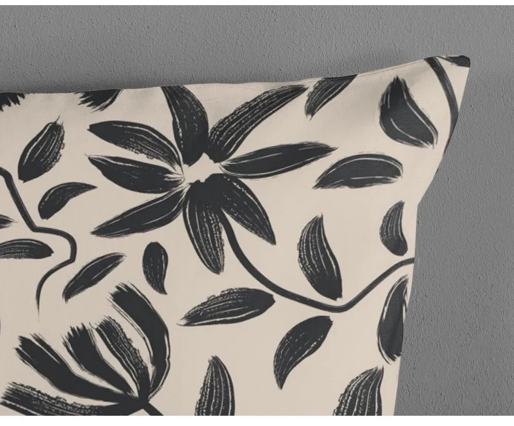 Set copripiumino e federa nero/beige in cotone per letto matrimoniale ed esteso 200x220 cm Emilia – Good Morning