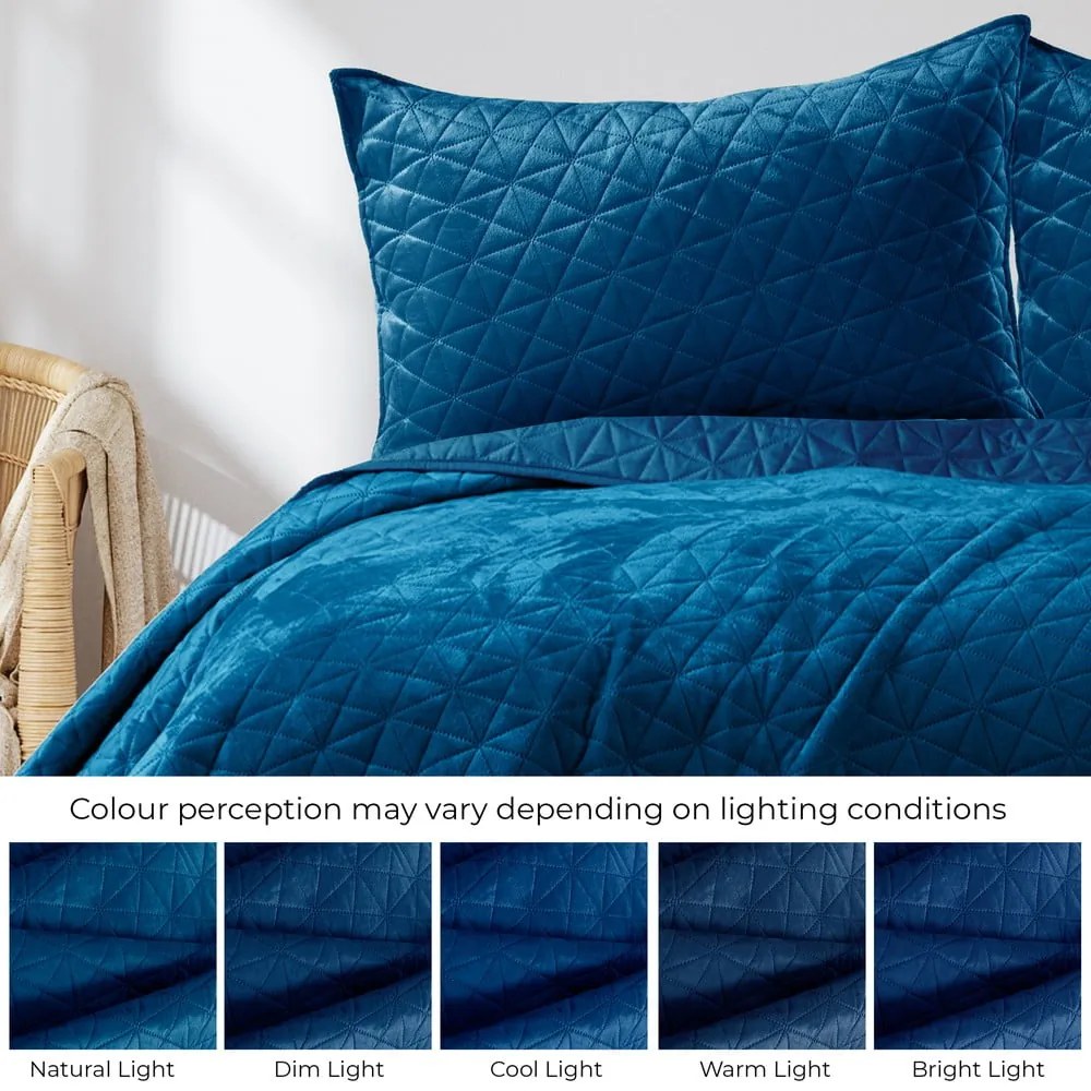 Copriletto blu Royal, 260 x 240 cm Laila - AmeliaHome