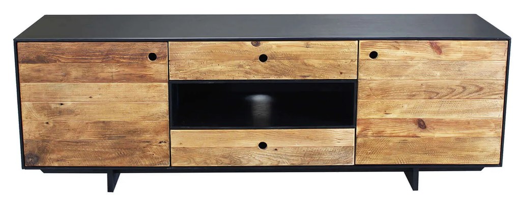 PINUS BLACK - porta tv in pino riciclato