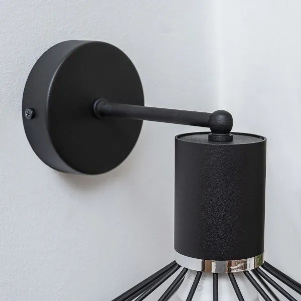 Lampada da parete SOLANO 1xE27/15W/230V nero/cromo lucido