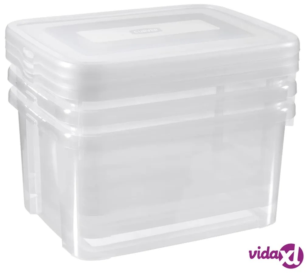 Curver Set di Scatole Portaoggetti Handy 3x25 L Trasparente