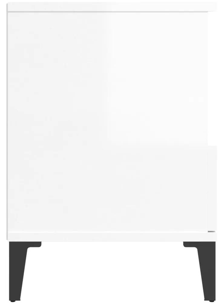 Comodino Bianco Lucido 40x35x50 cm