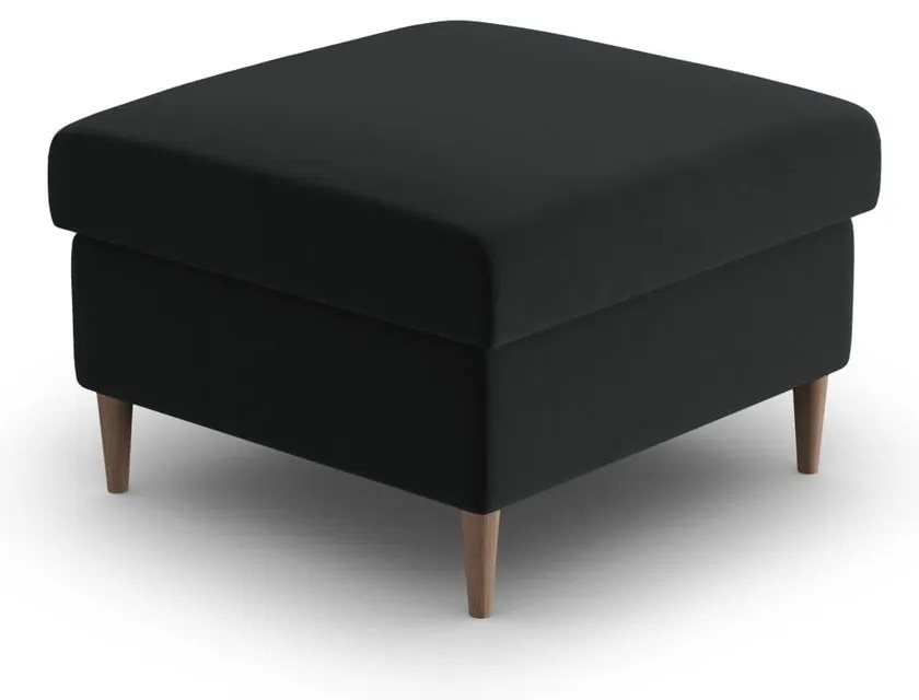 Poggiapiedi nero con rivestimento in velluto Kyoto – Cosmopolitan Design