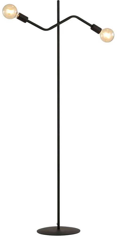 Plafoniera Moderna Febe Acciaio Nero 2 Luci E27 Ip20