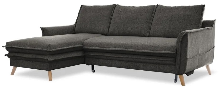 Divano letto angolare grigio scuro (angolo sinistro) Charming Charlie - Miuform