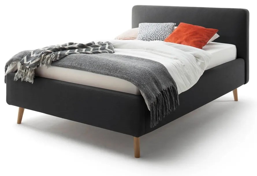 Letto singolo imbottito color antracite rete non inclusa 120x200 cm Mattis – Meise Möbel