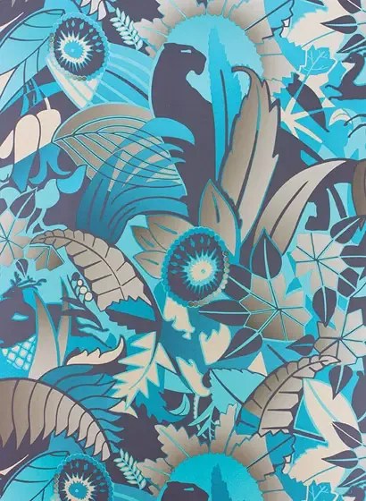 Tapete Fantasque von Osborne & Little - Turquoise/ Teal