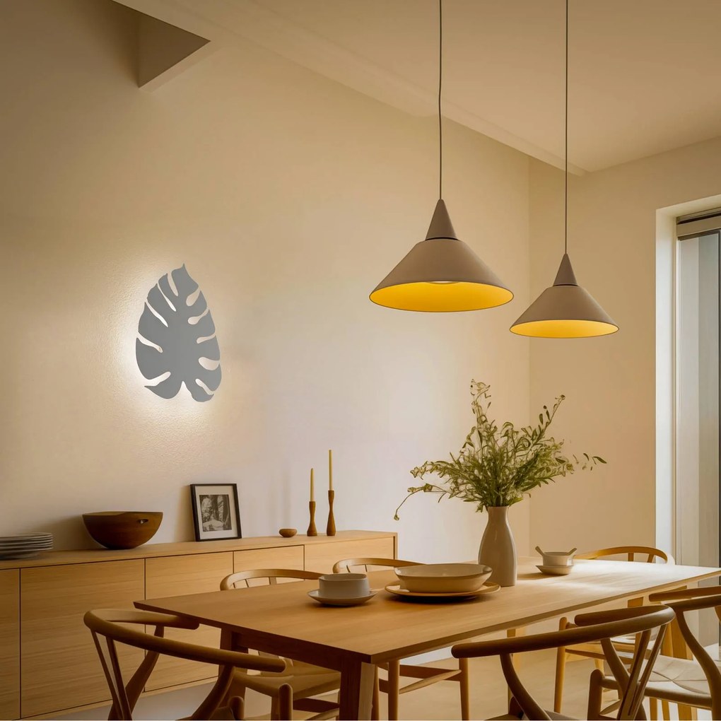 Applique da parete Monstera TK Lighting, dimmerabile, Crema / Ambra, Soggiorno / Sala da pranzo, Metallo, Moderno, Applique