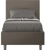 Letto Singolo 80x190 cm con Rete e Contenitore Adele Cappuccino