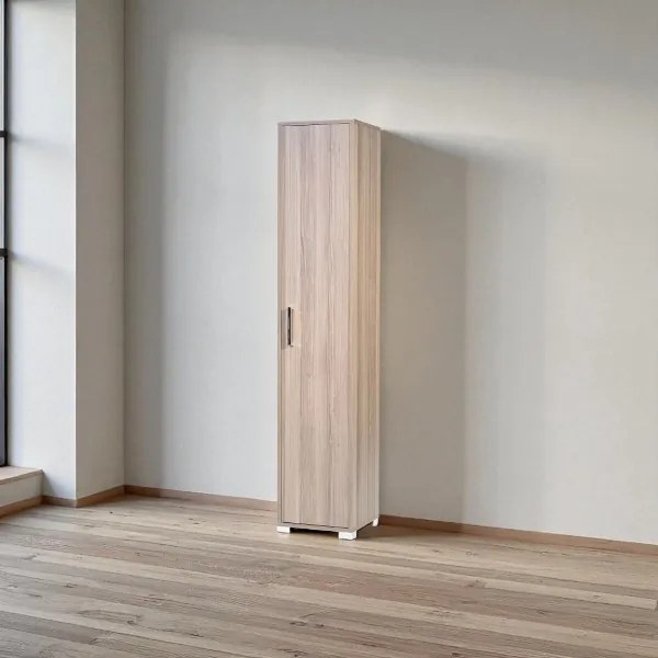 Scarpiera in legno nobilitato 1 anta ripiani interni 37x189h cm Larice Grigio