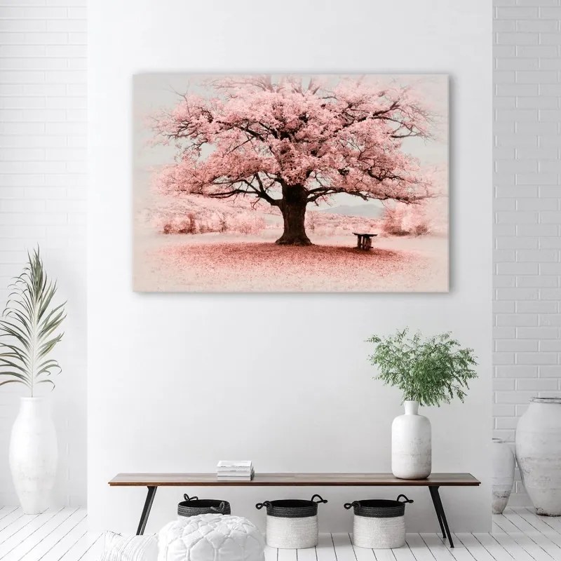 Quadro su tela, Natura di astrazione dell'albero rosa  Dimensioni 100x70