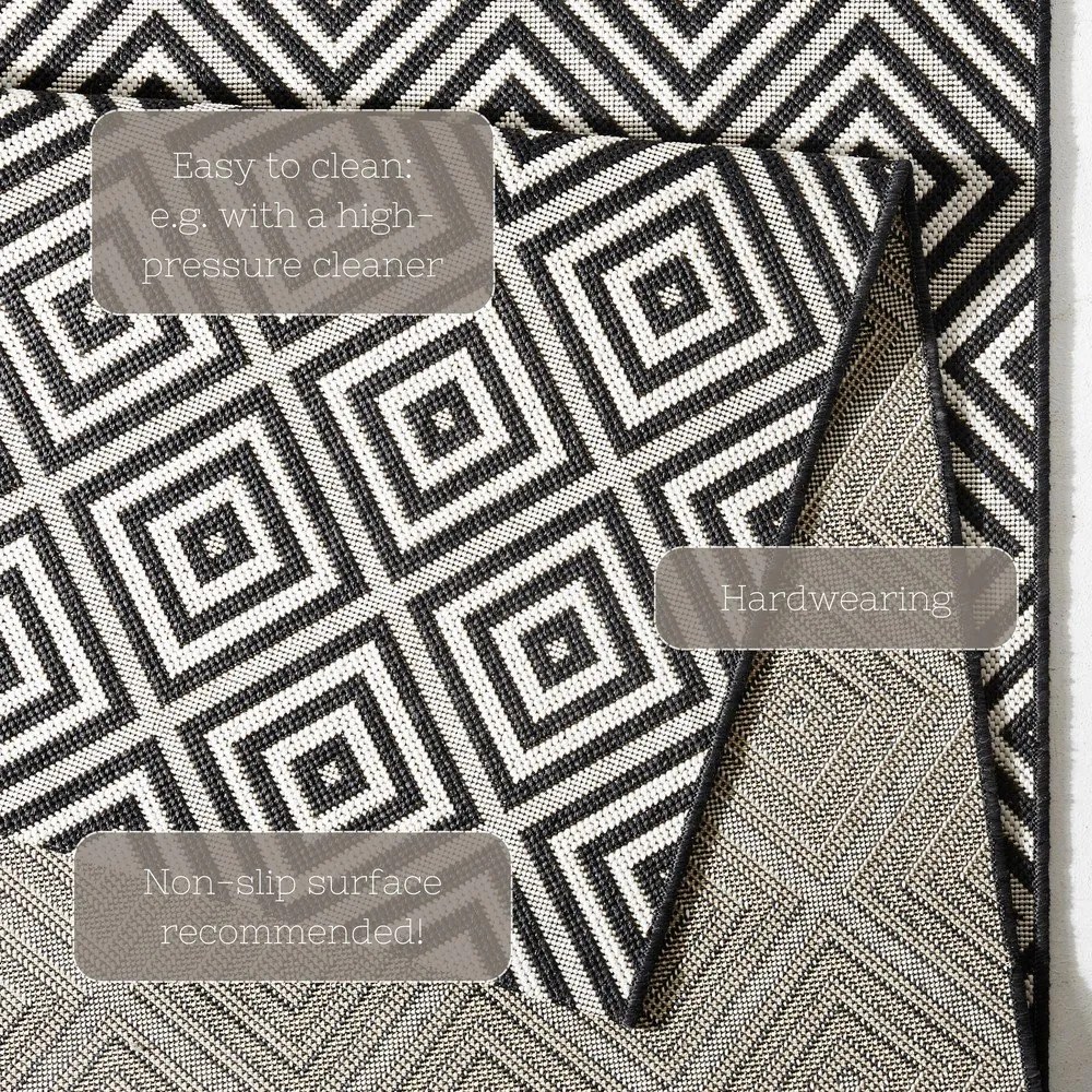 Tappeto da esterno bianco e nero , 80 x 200 cm Karo - NORTHRUGS