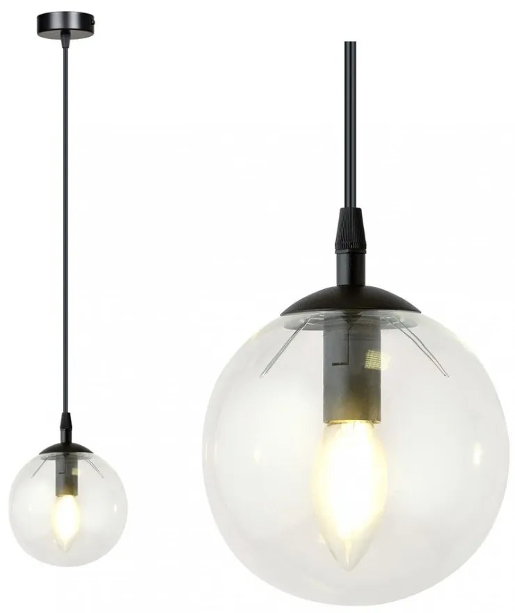Lampada a sospensione COSMO 1 BL in acciaio e vetro E14 Colore del corpo Trasparente