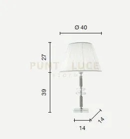 Lampada da tavolo in cristallo ambra dido h66 lg.dido-amb