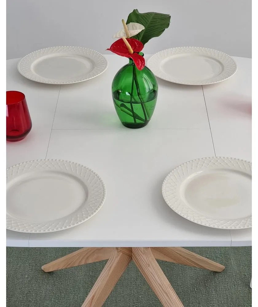 Tavolo da pranzo rotondo allungabile con estensione ø 90 cm Jubi – Ragaba