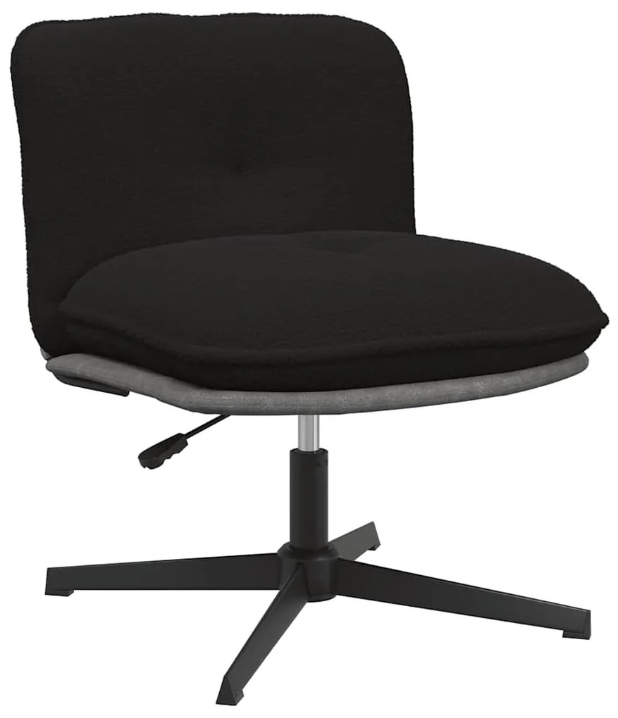 Sedia Da Ufficio Girevole İn Tessuto Riccio Nero Effetto Lana /