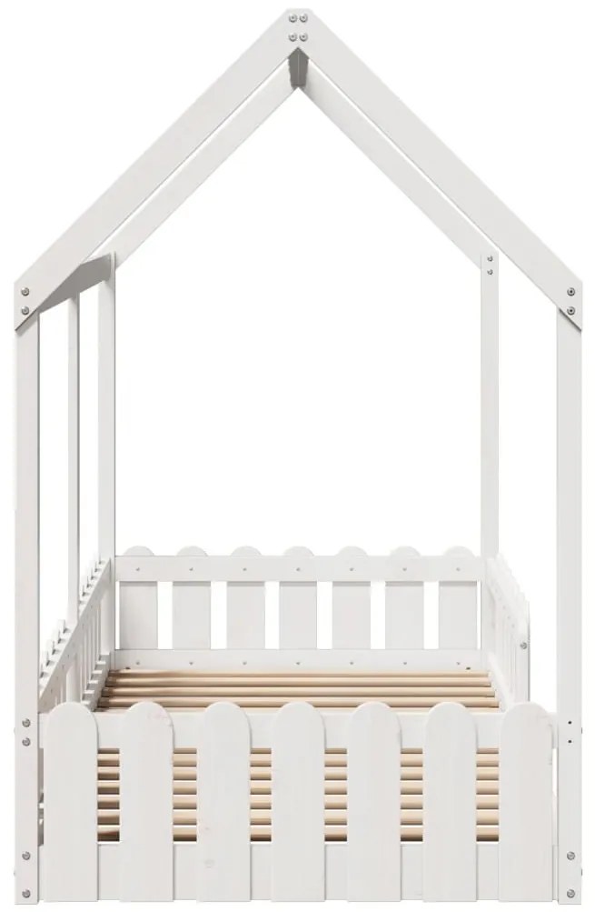 Giroletto casetta bambini bianco 90x200 cm legno massello pino