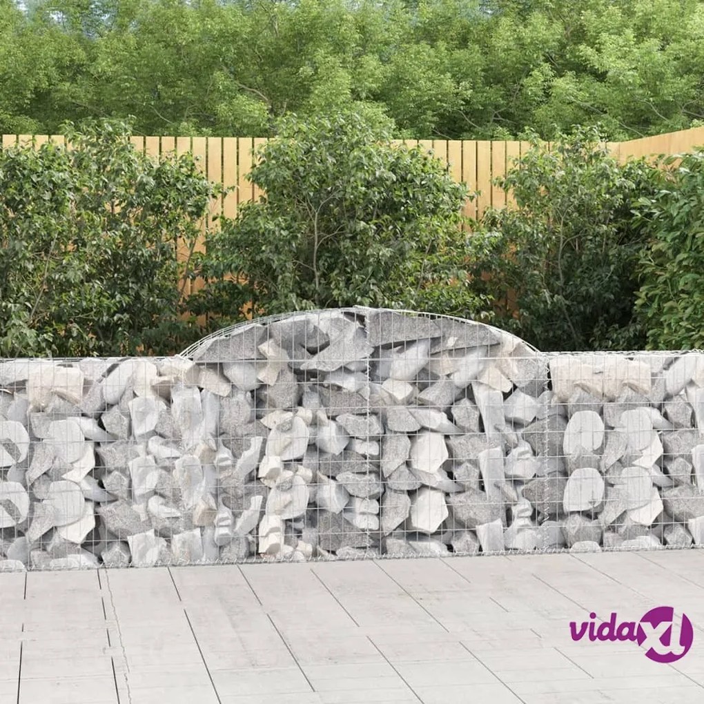 vidaXL Cesti Gabbioni ad Arco 2 pz 300x30x80/100 cm Ferro Zincato