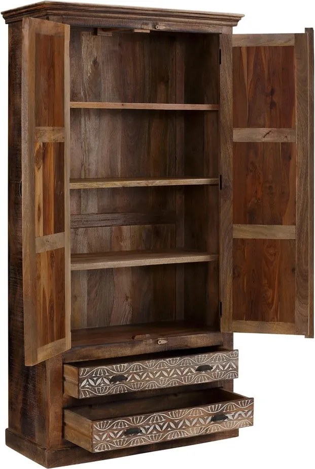 Armadio marrone in legno di mango 190x45 cm Maneesh - Støraa