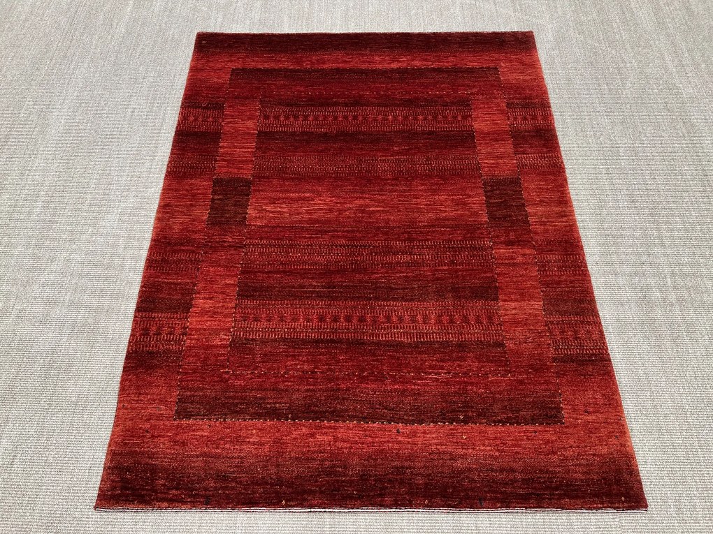 Loribaft Tappeto 150 x 190 Rosso (Iran) Annodato A Mano