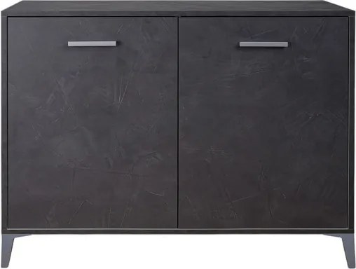 Madia in Legno 2 Ante 110x45 cm Drexa Antracite Spatolato