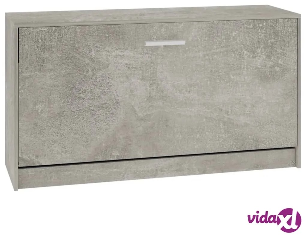 vidaXL Scarpiera Grigio Cemento 80x24x45 cm in Legno Multistrato