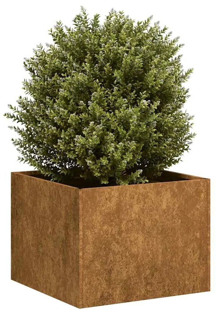 Fioriera Arrugginita 40x40x30 Cm İn Acciaio Corten /