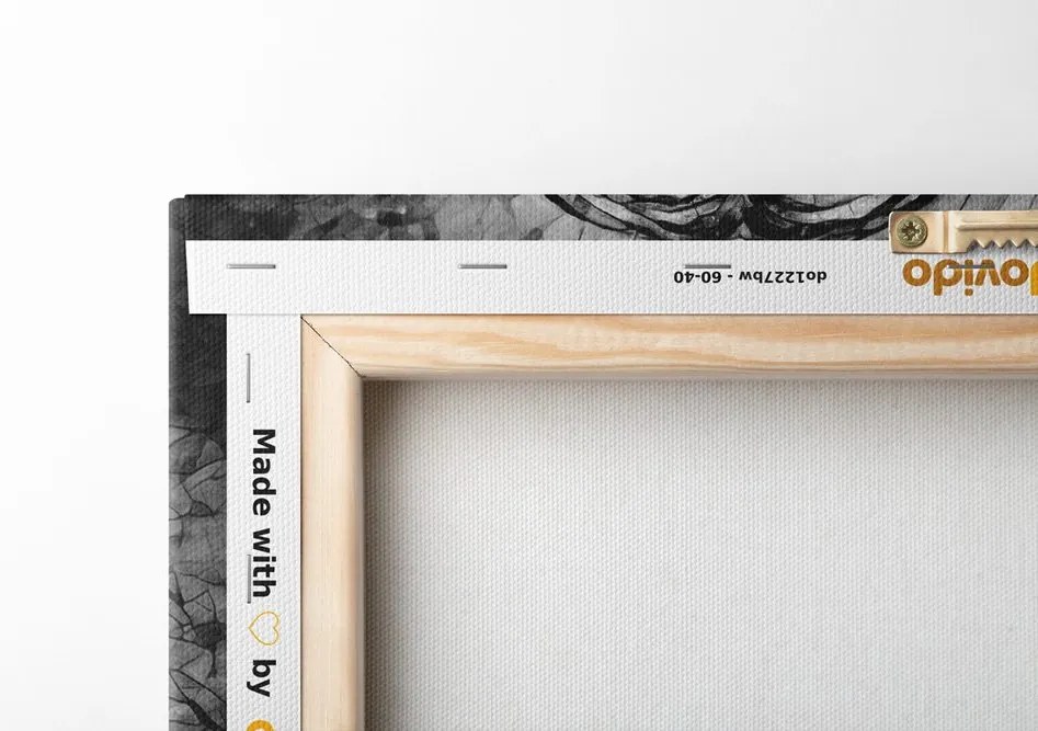 Quadro su tela – Onnipotente con leone in bianco e nero