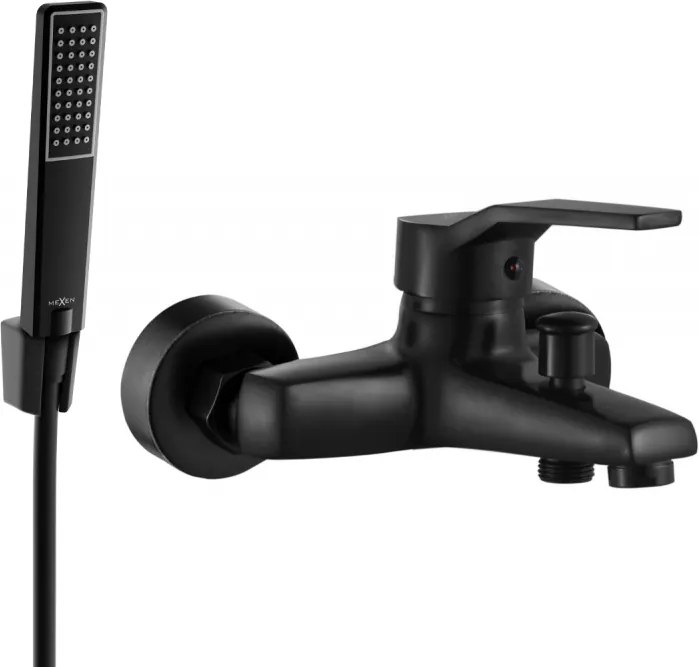 Mexen Caro R72 rubinetto da vasca con set doccia, nero - 74663R72-70