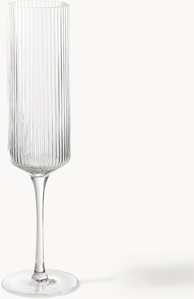 Set di 2 flute da champagne in vetro soffiato Ripple