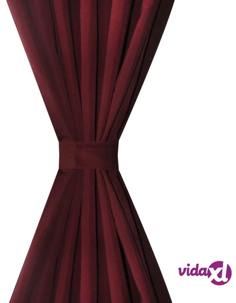 vidaXL Tende in Micro-Raso Bordò 2 pz con Occhielli 140 x 175 cm