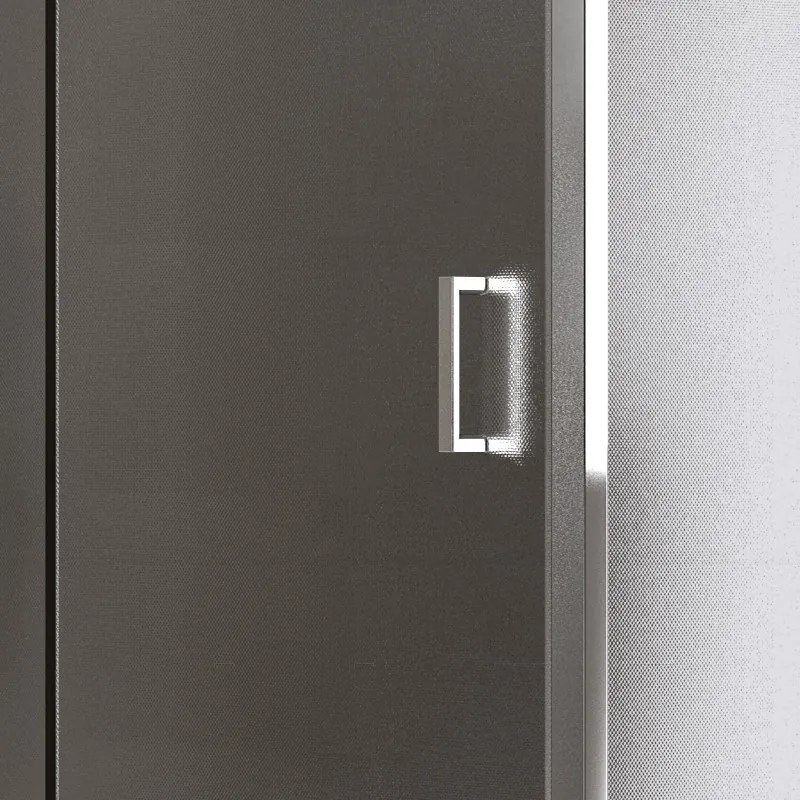 Kamalu - Box doccia 100x90 angolare laterale fisso 90cm vetro opaco altezza 180cm | K410NS