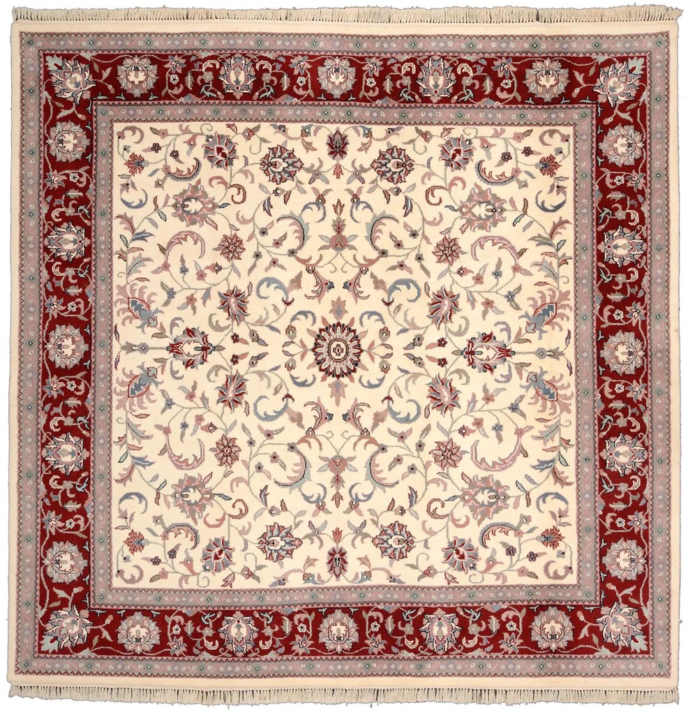 Isfahan Tappeto 240 x 240 Beige (Indian) Annodato A Mano