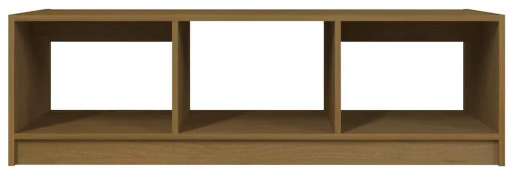 Tavolino da salotto miele 110x50x34 cm legno massello di pino