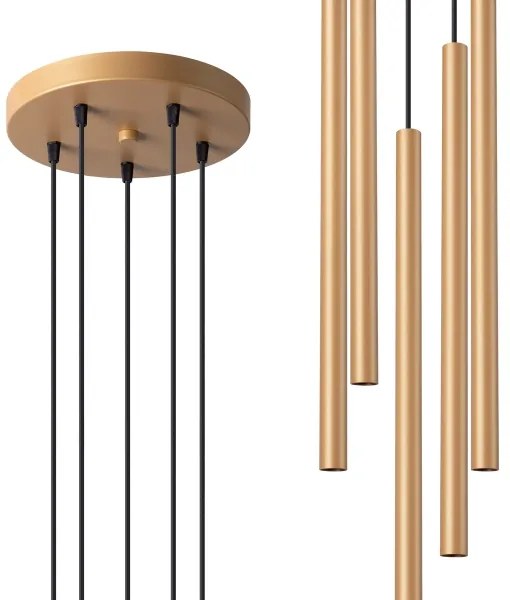 Sollux SL.1174 - Lampadario a sospensione con filo PASTELO 5xG9/8W/230V oro