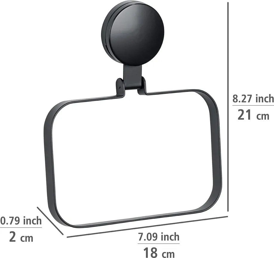 Porta asciugamani a parete Static-Loc® Plus nero Pavia - Wenko