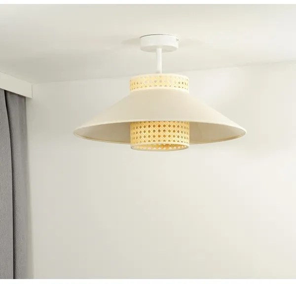 Duolla - Lampadario a plafone RIO RATTAN 1xE27/15W/230V diametro 45 cm beige/rattan