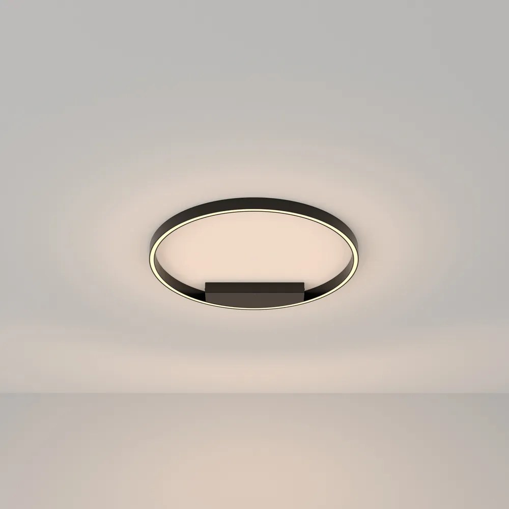 Lampadario A Sospensione Moderno Rim Alluminio Nero 1 Luce Led 37W